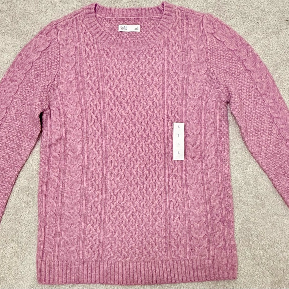 Croft & Barrow Mauve Cable Knit Sweater